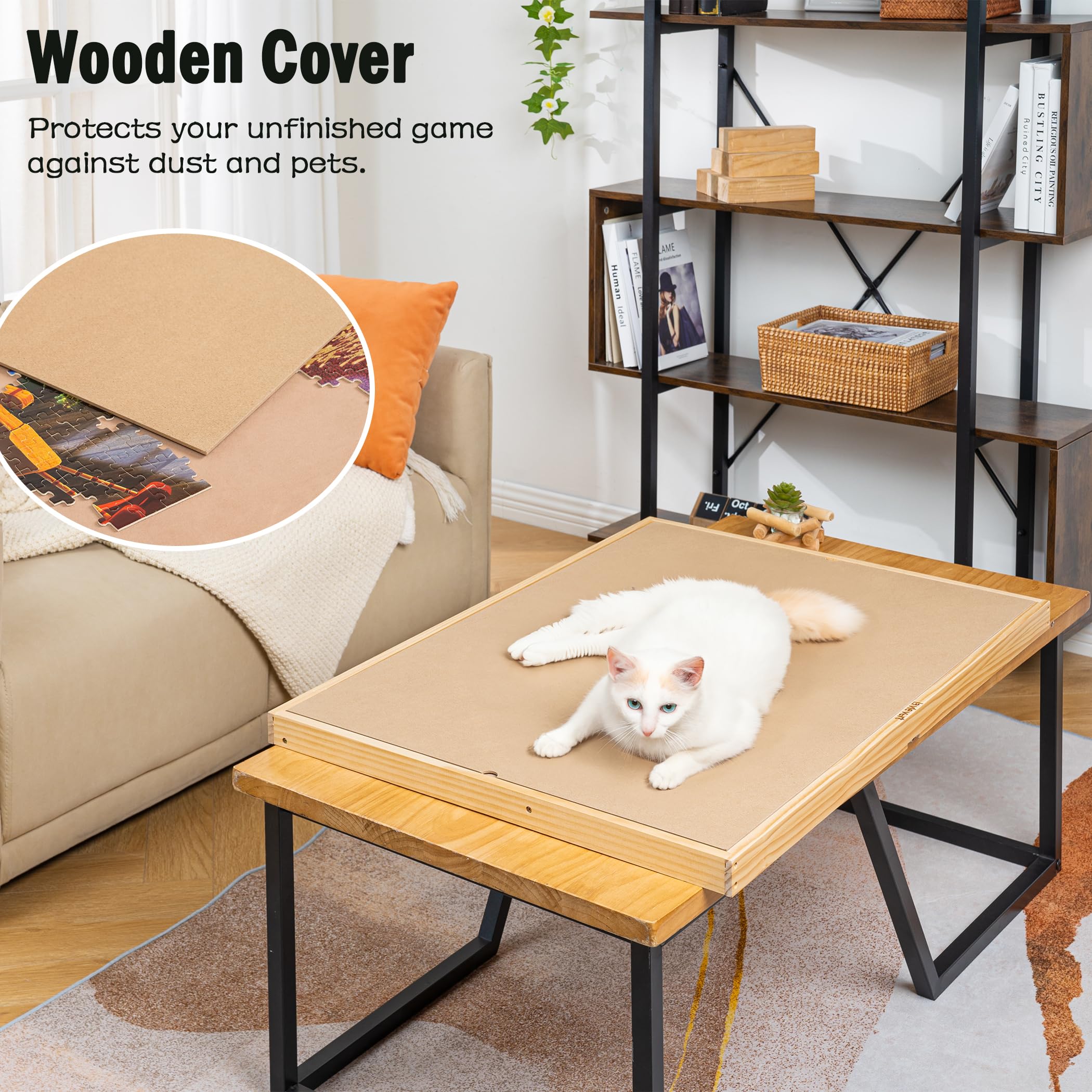 Lavievert built-in easel stand keeps the puzzle at a convenient height.