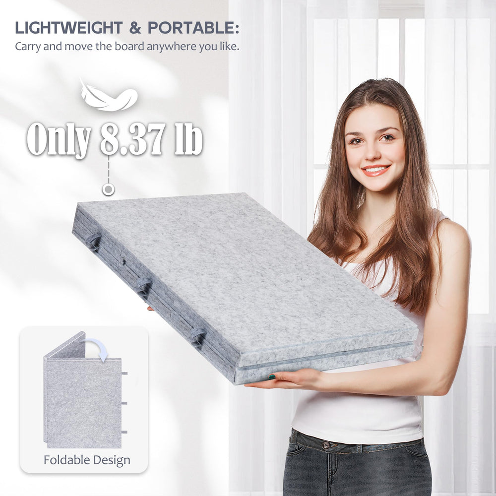 Lavievert foldable puzzle board in light gray saves space and travels easily