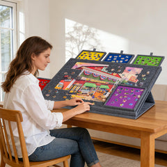 Lavievert gray puzzle table blends with living room decor.