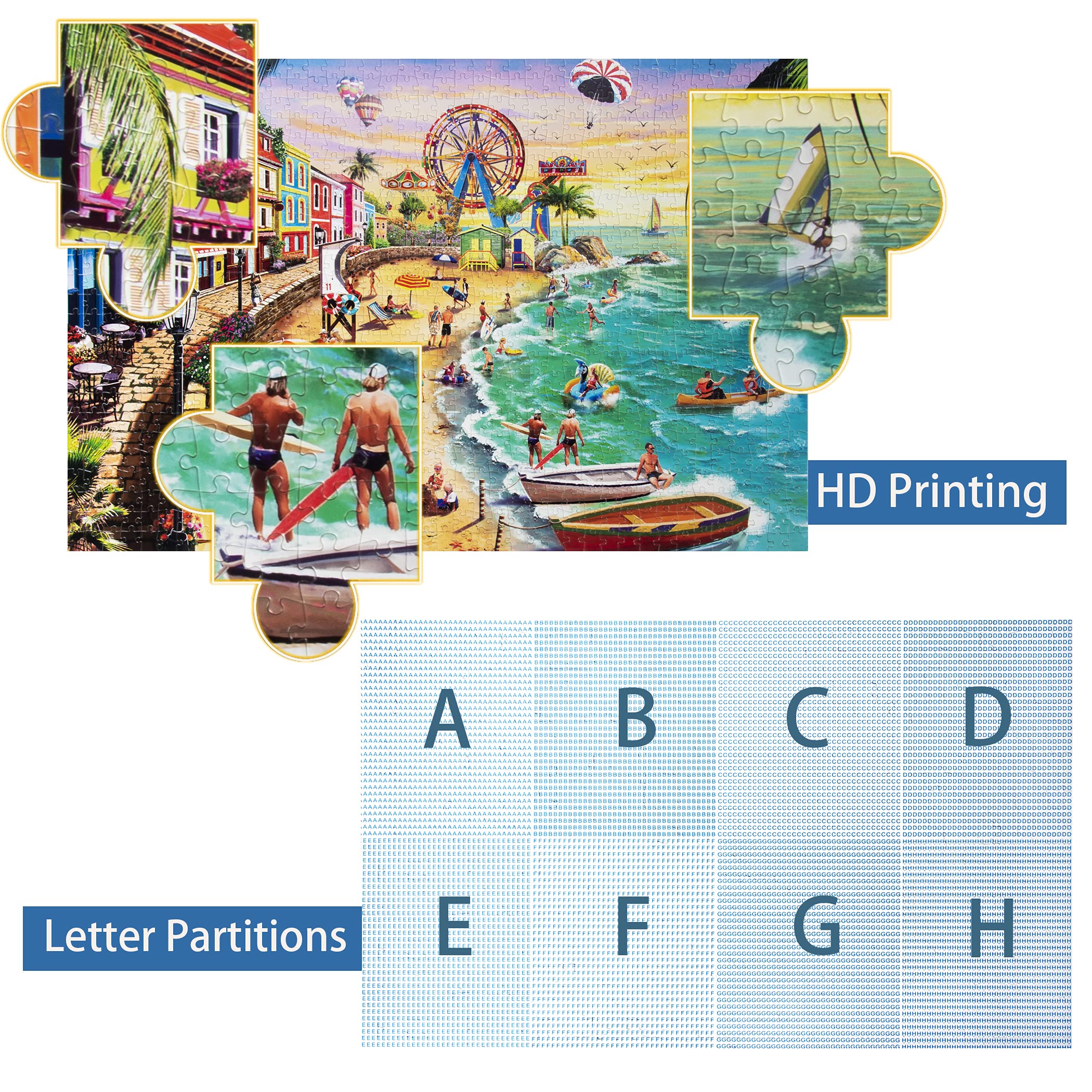 Lavievert jigsaw finished beach scene displayed for vacation vibe