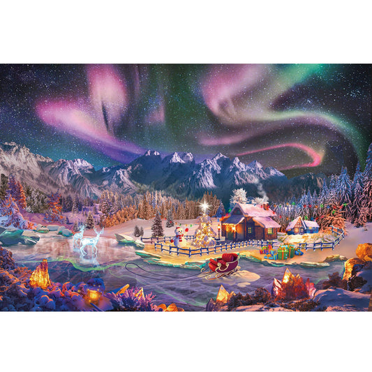 Lavievert jigsaw puzzle snowy night for cozy family bonding and mindful focus