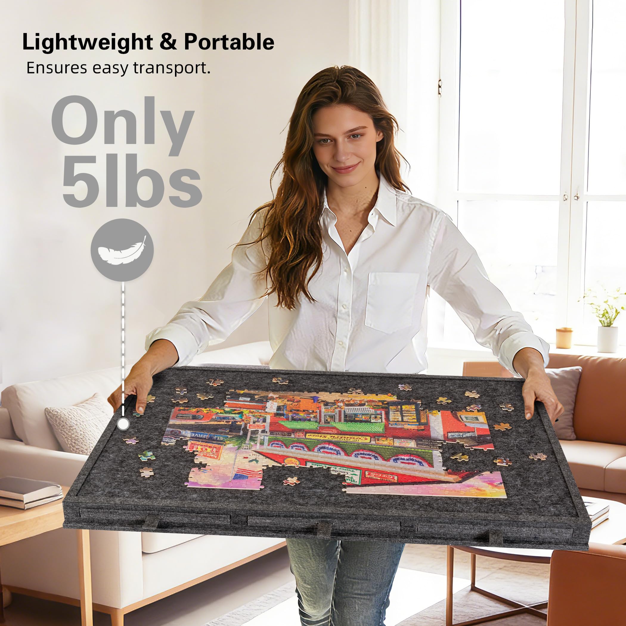 Lavievert lightweight felt puzzle board designed for comfortable handling.
