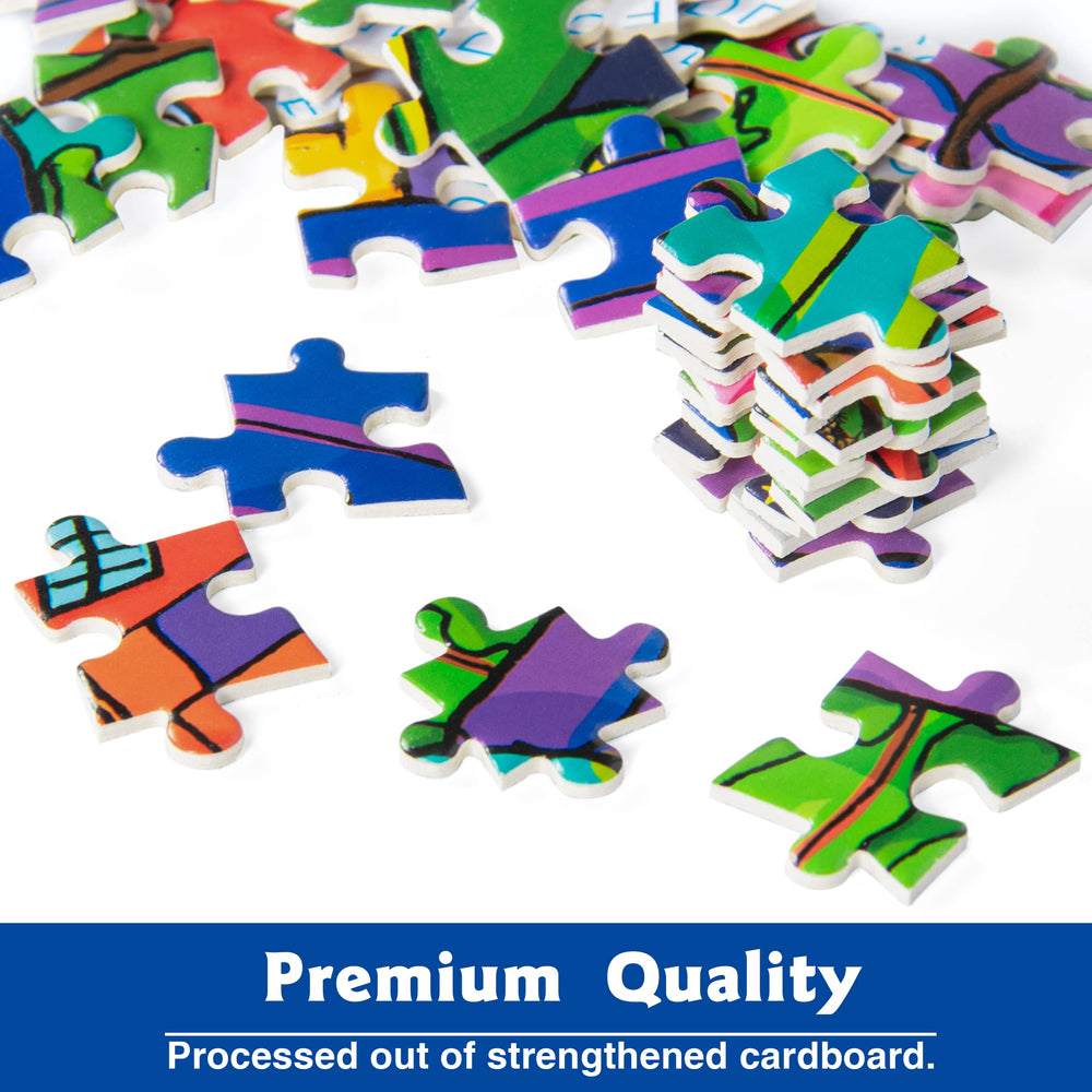 Lavievert puzzle back side with alphabet zones helps quick sorting and efficient progress