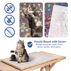 Lavievert puzzle board surface in gray felt keeps pieces in place