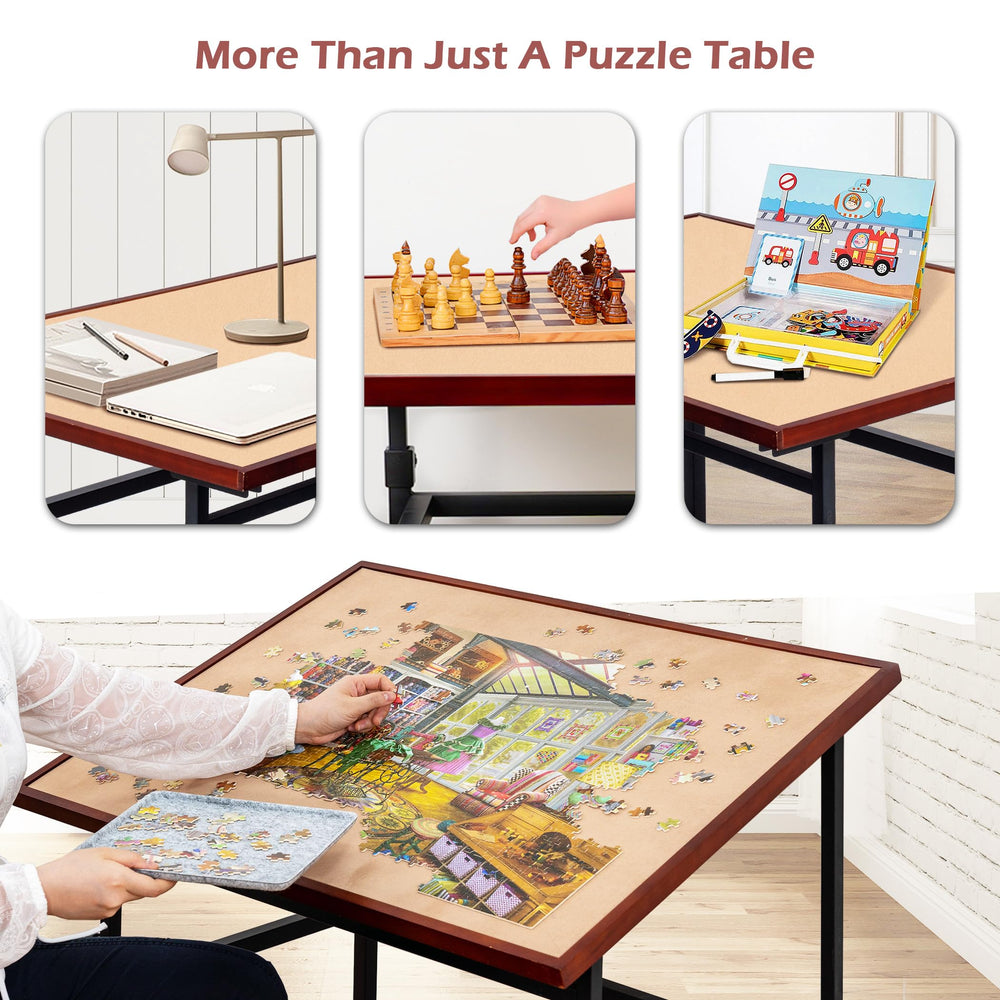 Lavievert puzzle table sturdy materials ensure durable use in homes.