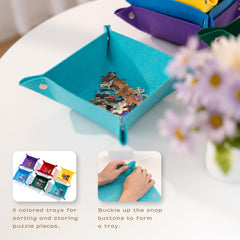 Adjustable Lavievert tilting puzzle board stand offers comfortable angles during solving.