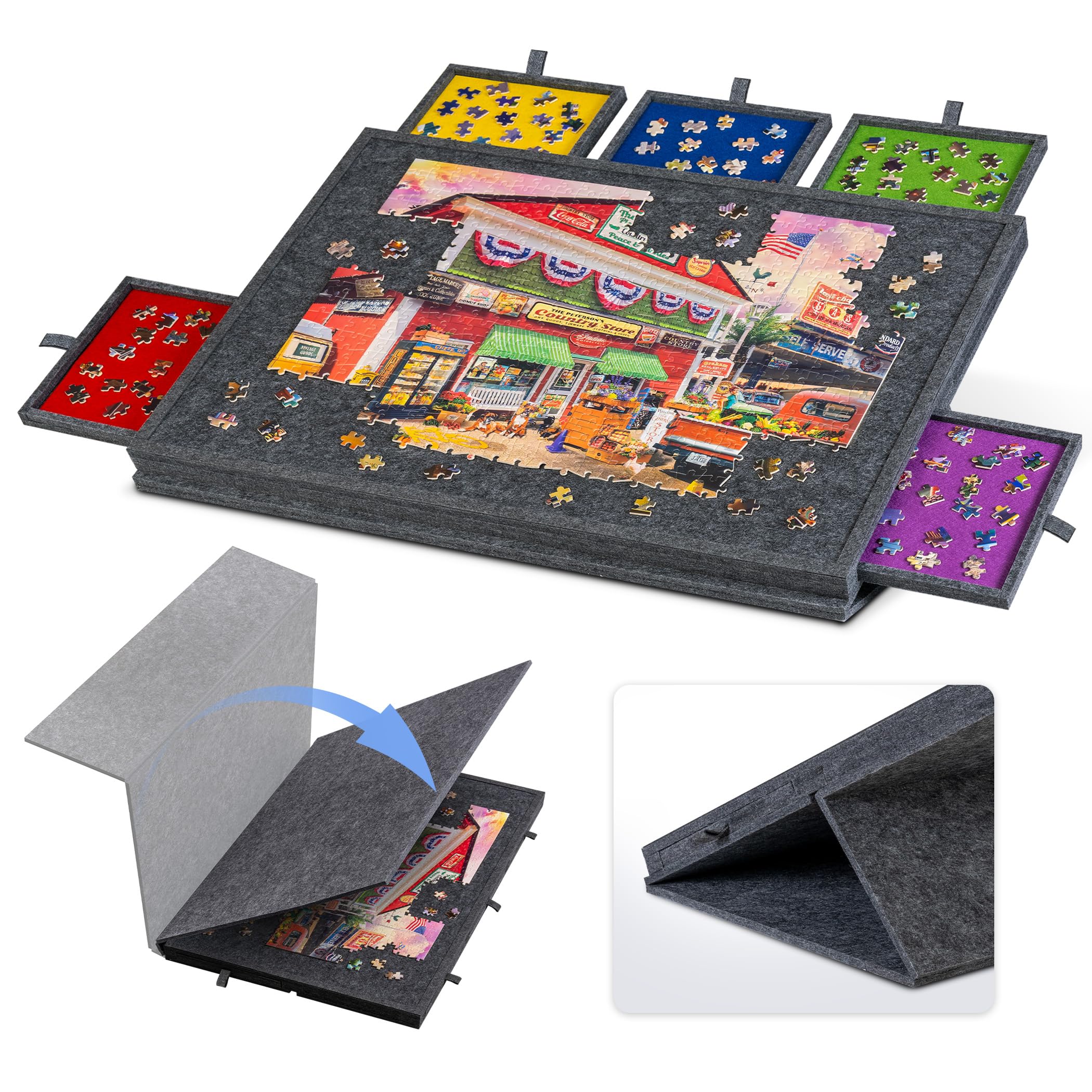 Lavievert tilting puzzle board offering ergonomic angles for extended play.