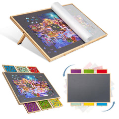 Lavievert tilting-rotating puzzle board with adjustable surface for comfortable play