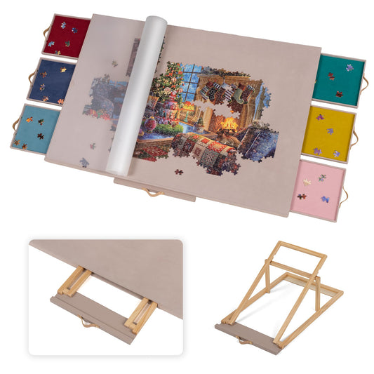 Lavievert velvet-covered tilting puzzle board for comfortable puzzle building