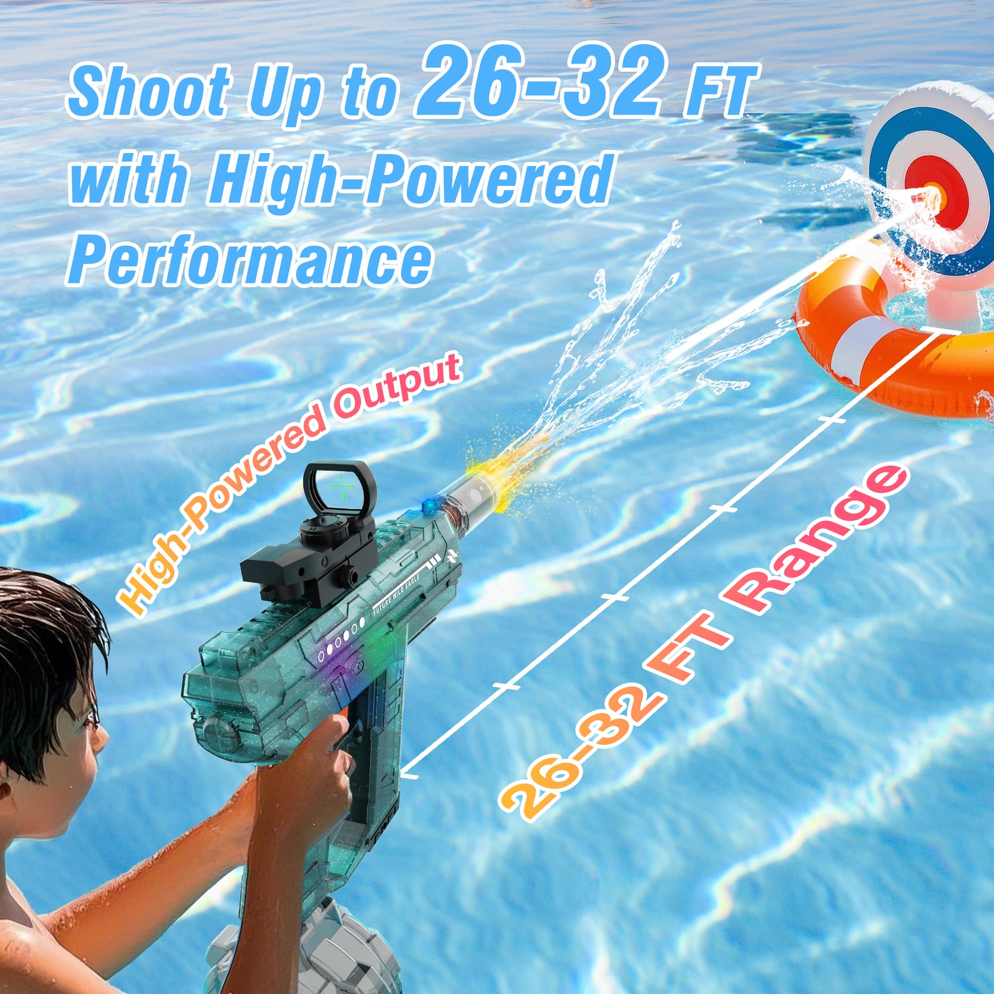 Lawdiey electric water gun features an 800ml tank for fewer refills
