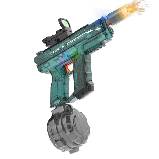 Lawdiey electric water gun with holographic sight for precise aiming.