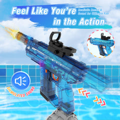 Lawdiey electric water gun long-range 26-32 ft for outdoor battles.