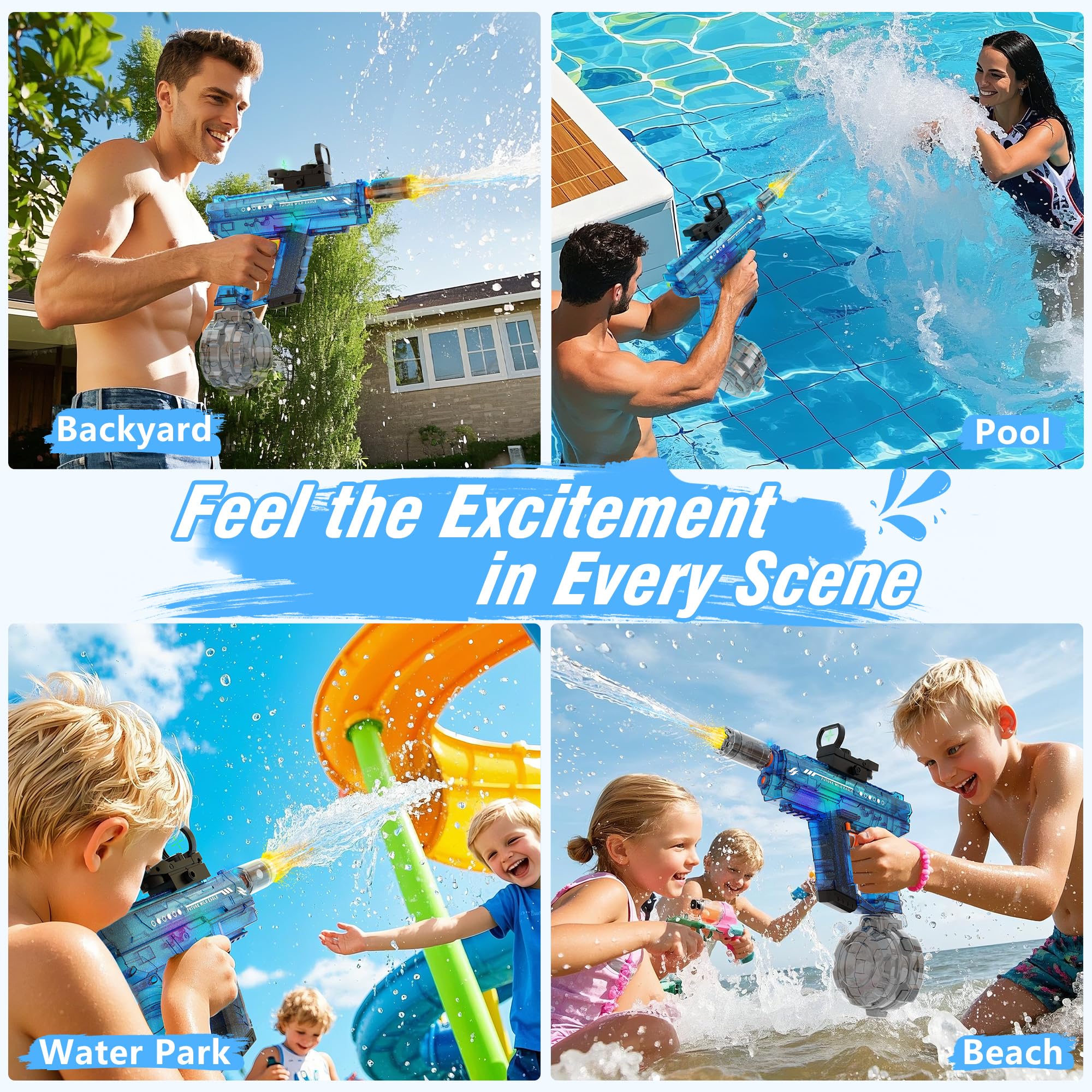 Lawdiey two-pack water guns for family backyard battles.