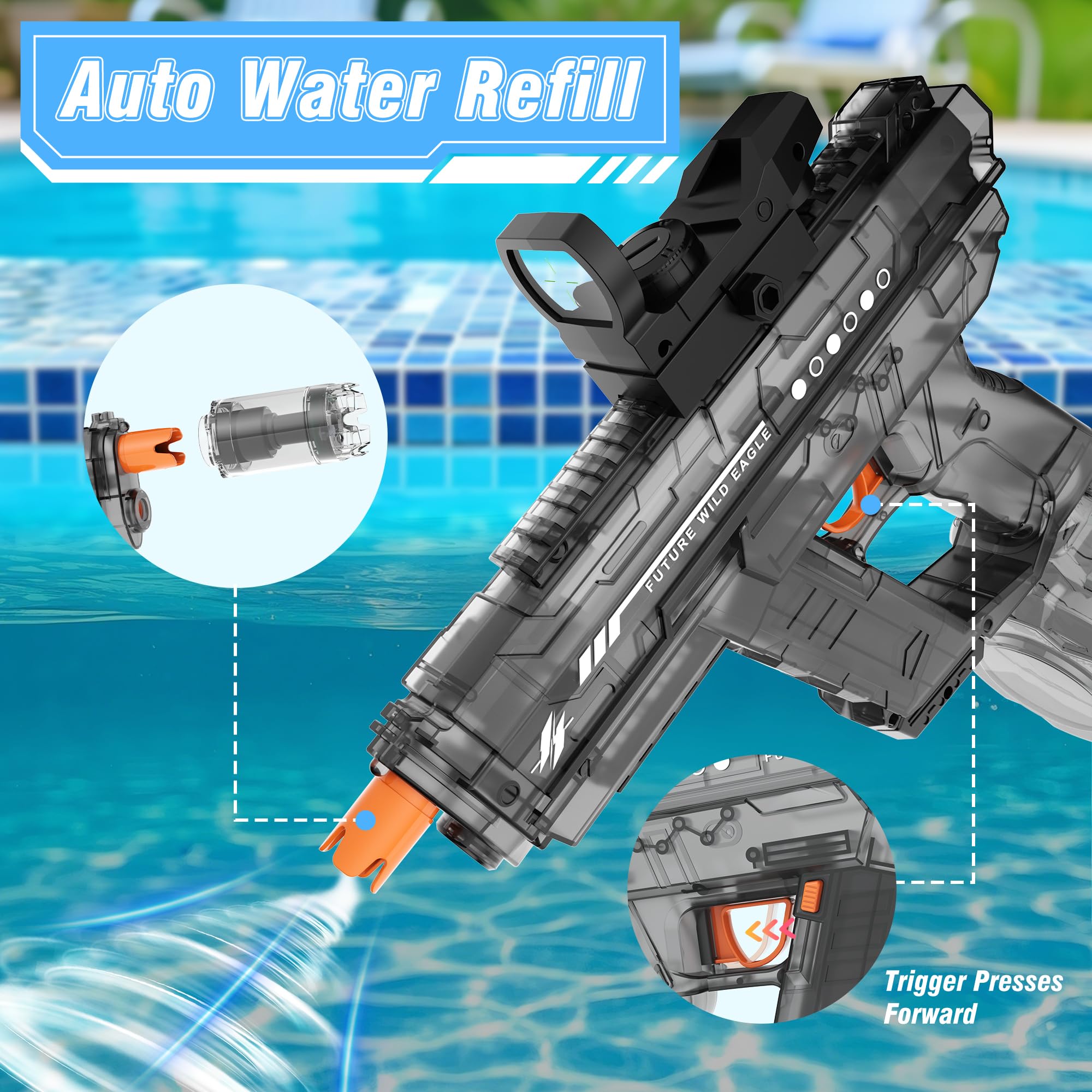 Lawdiey water gun auto-suction refill keeps battles flowing smoothly