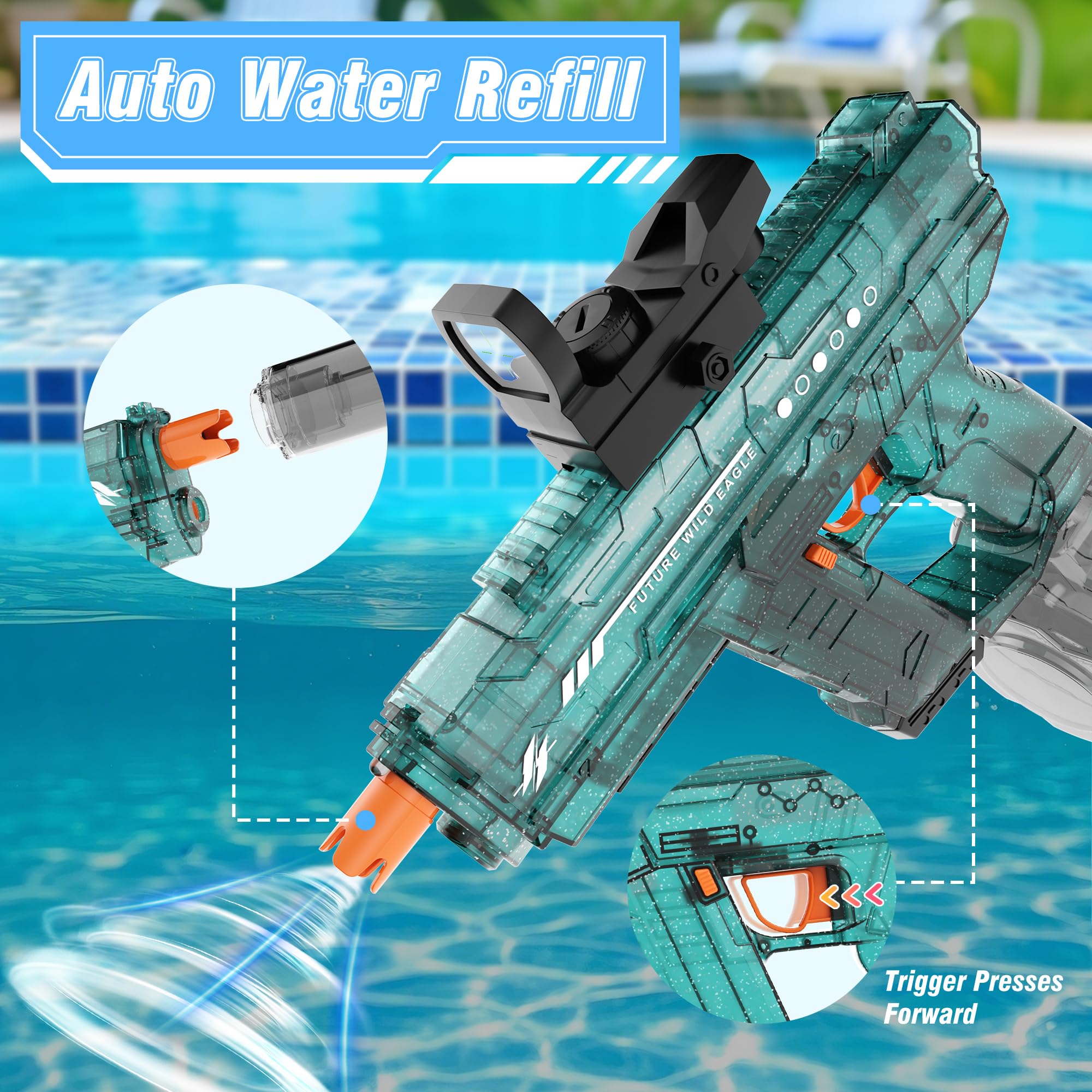 Splash-resistant Lawdiey design tolerates outdoor splashes during poolside games.