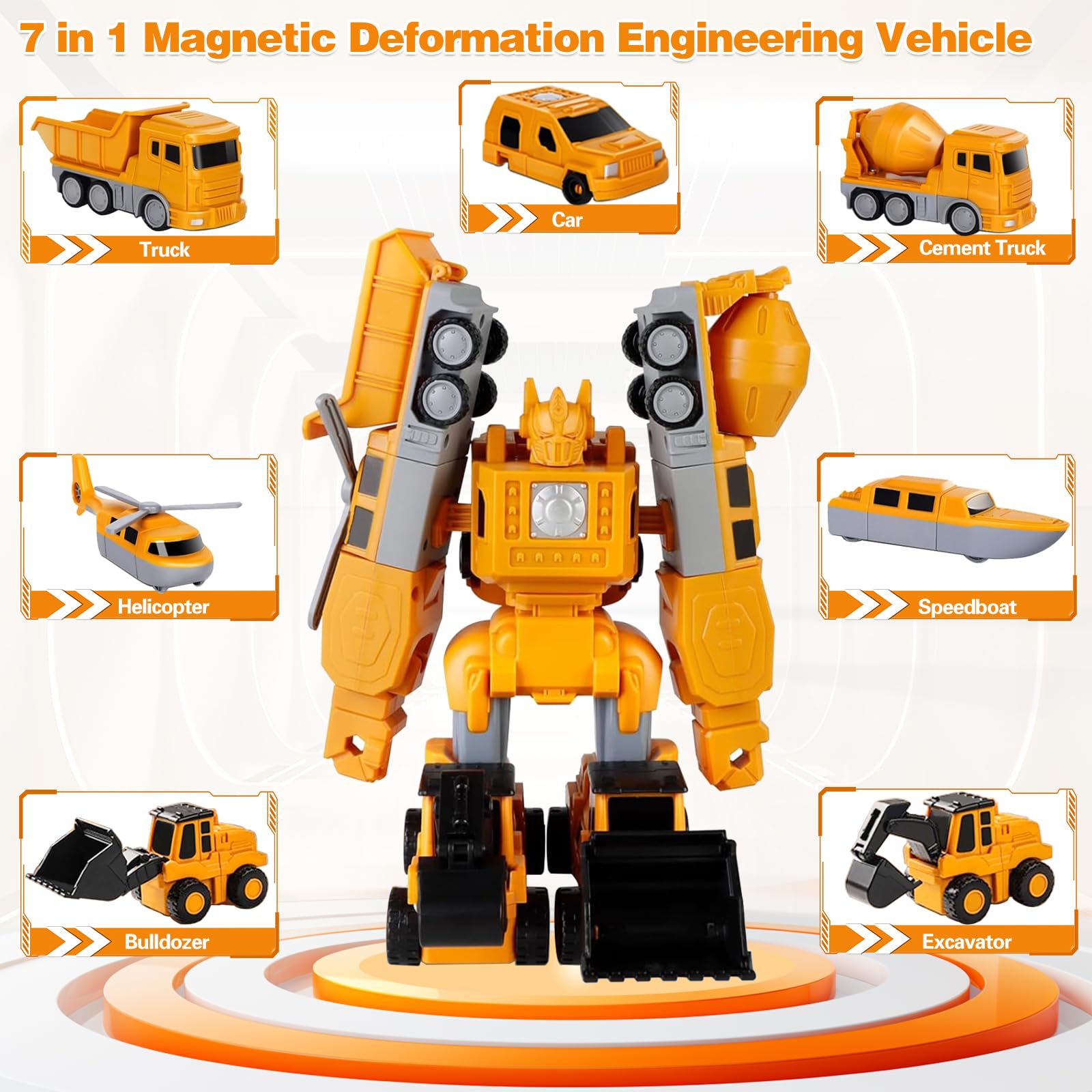 Lawfig magnetic transform engineering car supports building, problem-solving play.
