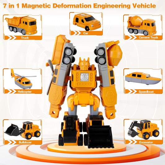 Lawfig magnetic transform engineering car supports building, problem-solving play.
