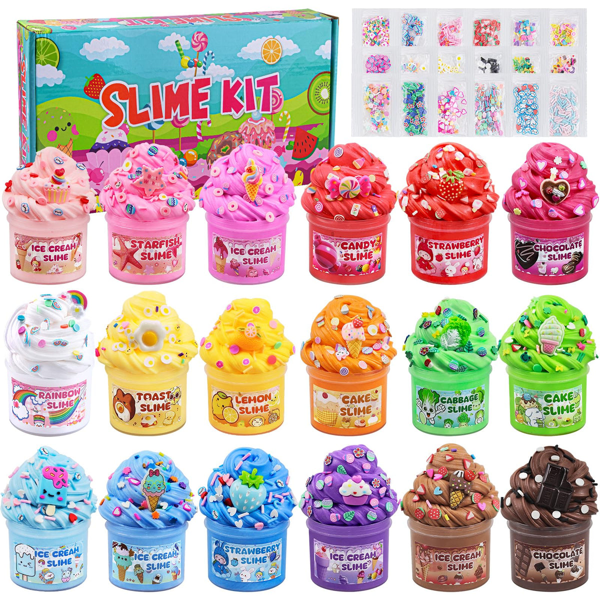 LAWOHO 18-pack slimes butter slime colors enable creative color mixing
