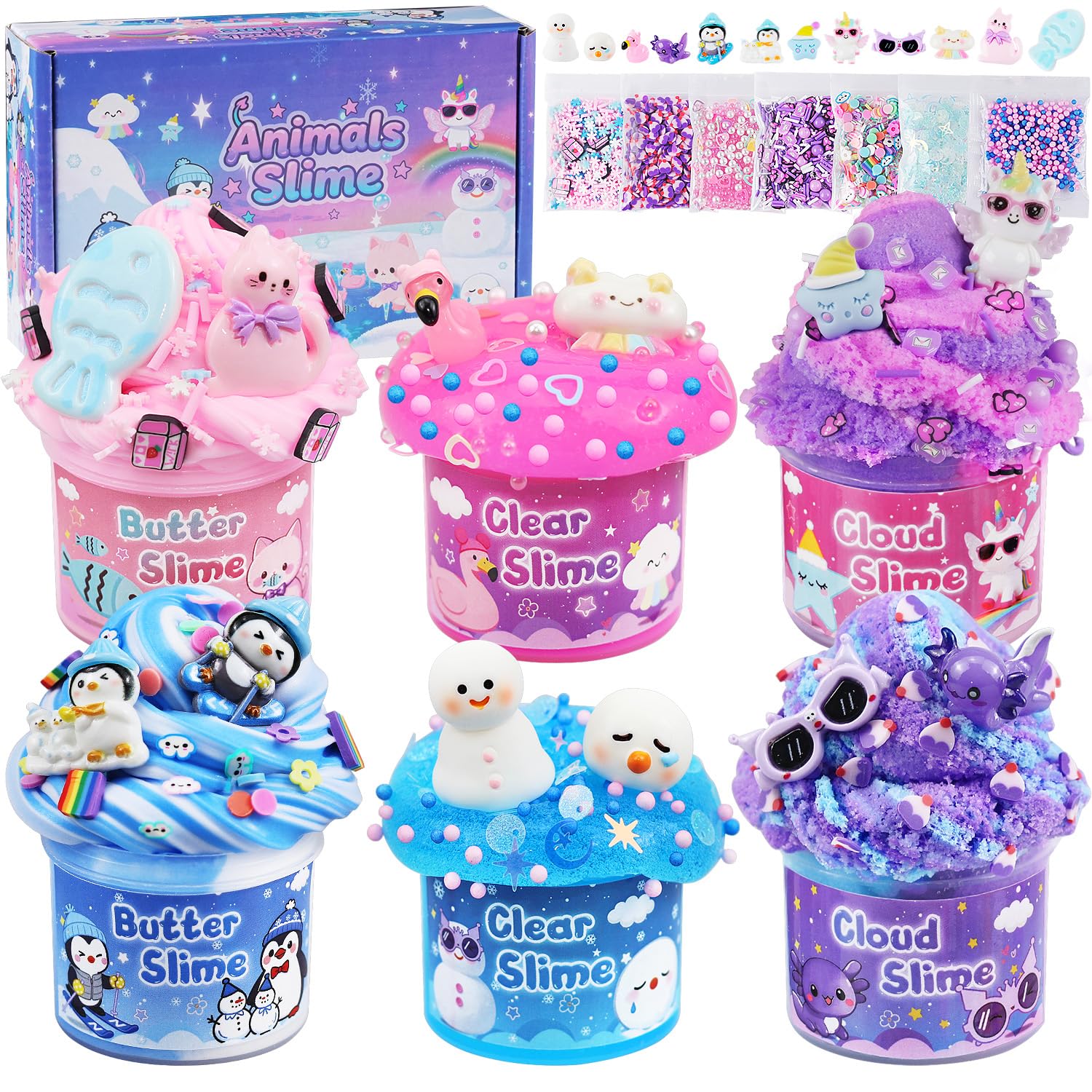 LAWOHO Animal Wonderland slime collection with colorful jars for kids