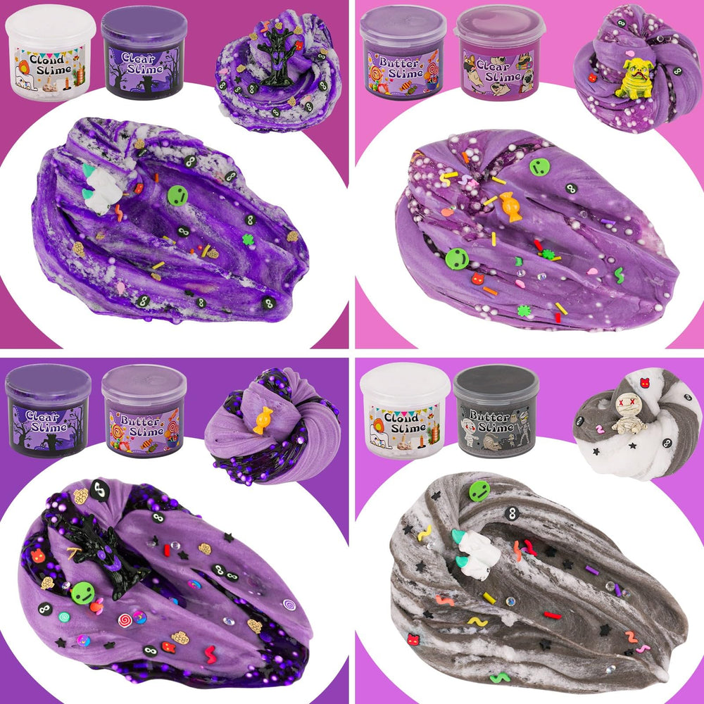 LAWOHO dark purple clear slime pack for vivid layered designs.