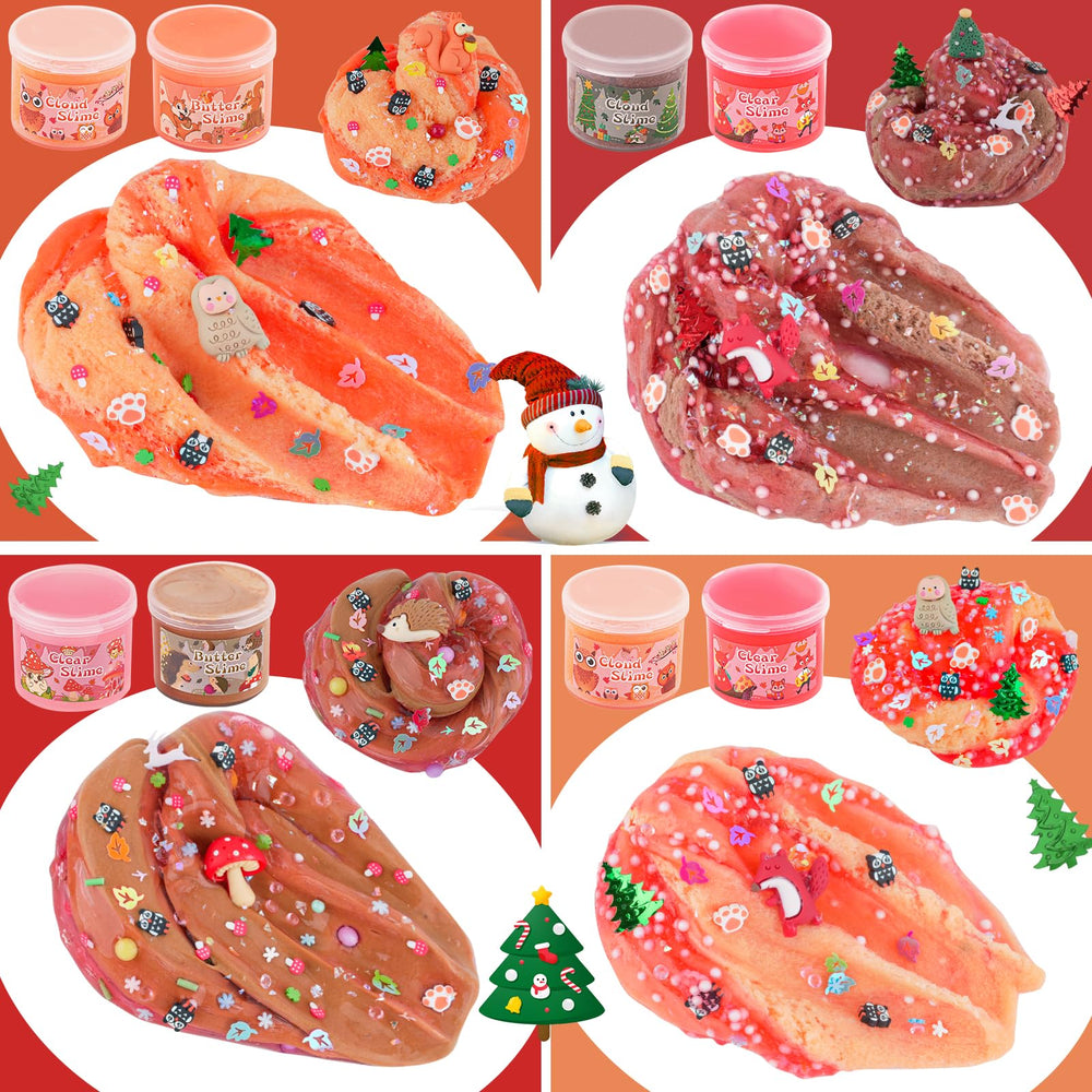 LAWOHO forest slime kit cloud slime brown 60ml for slow-stretch snow-like visuals
