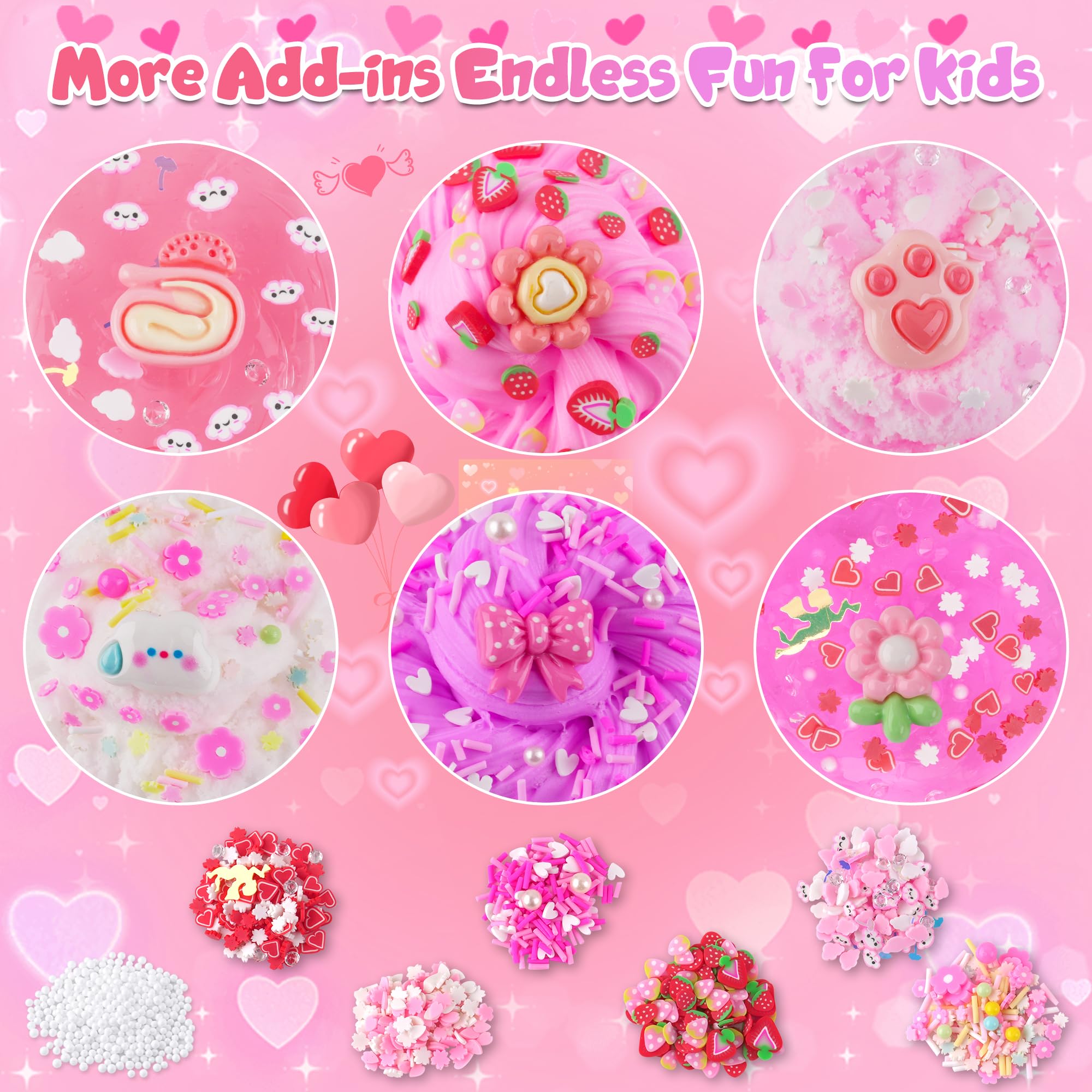 LAWOHO pink cloud slime in 60ml container for fluffy texture