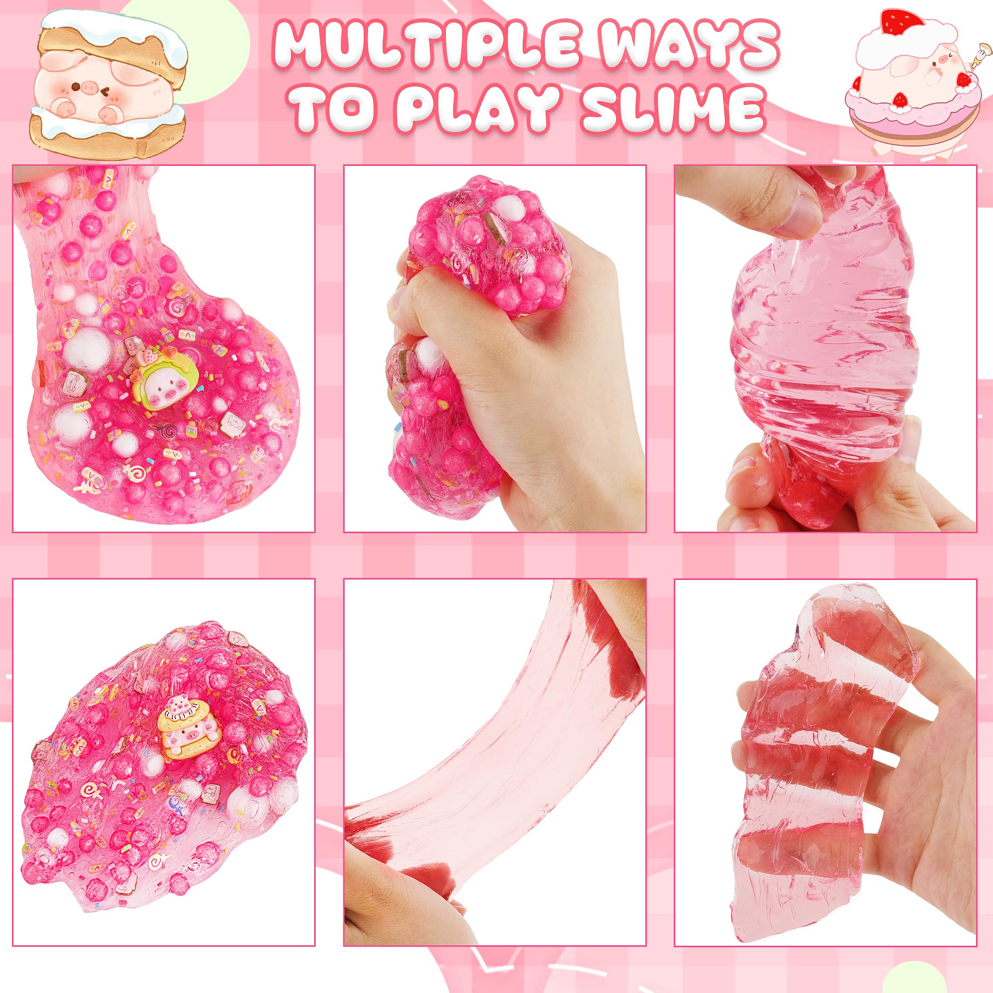 LAWOHO Slime add-ins packs for creative textures and colorful results.