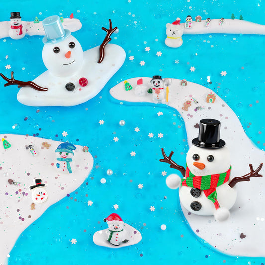 LAWOHO snowman craft parts with clay and buttons