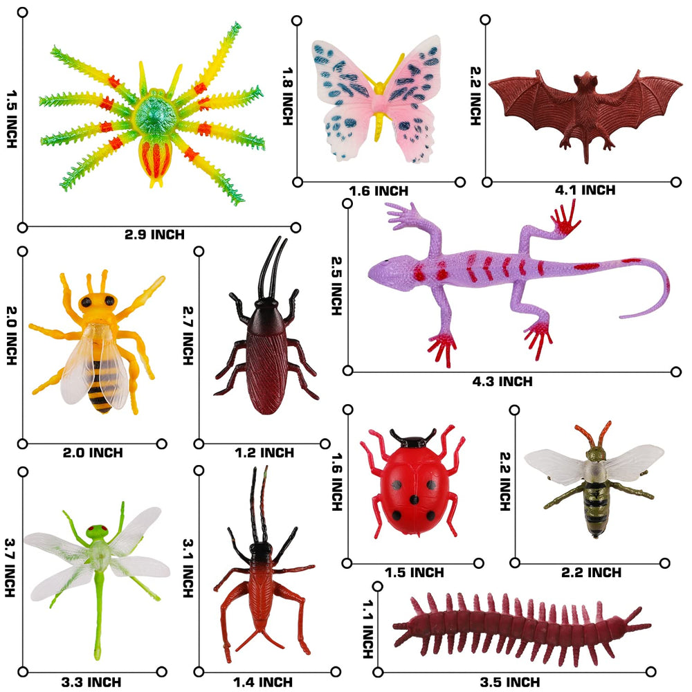 Laxdacee 100 Pcs mini bugs cicada – realistic model for discovery play.