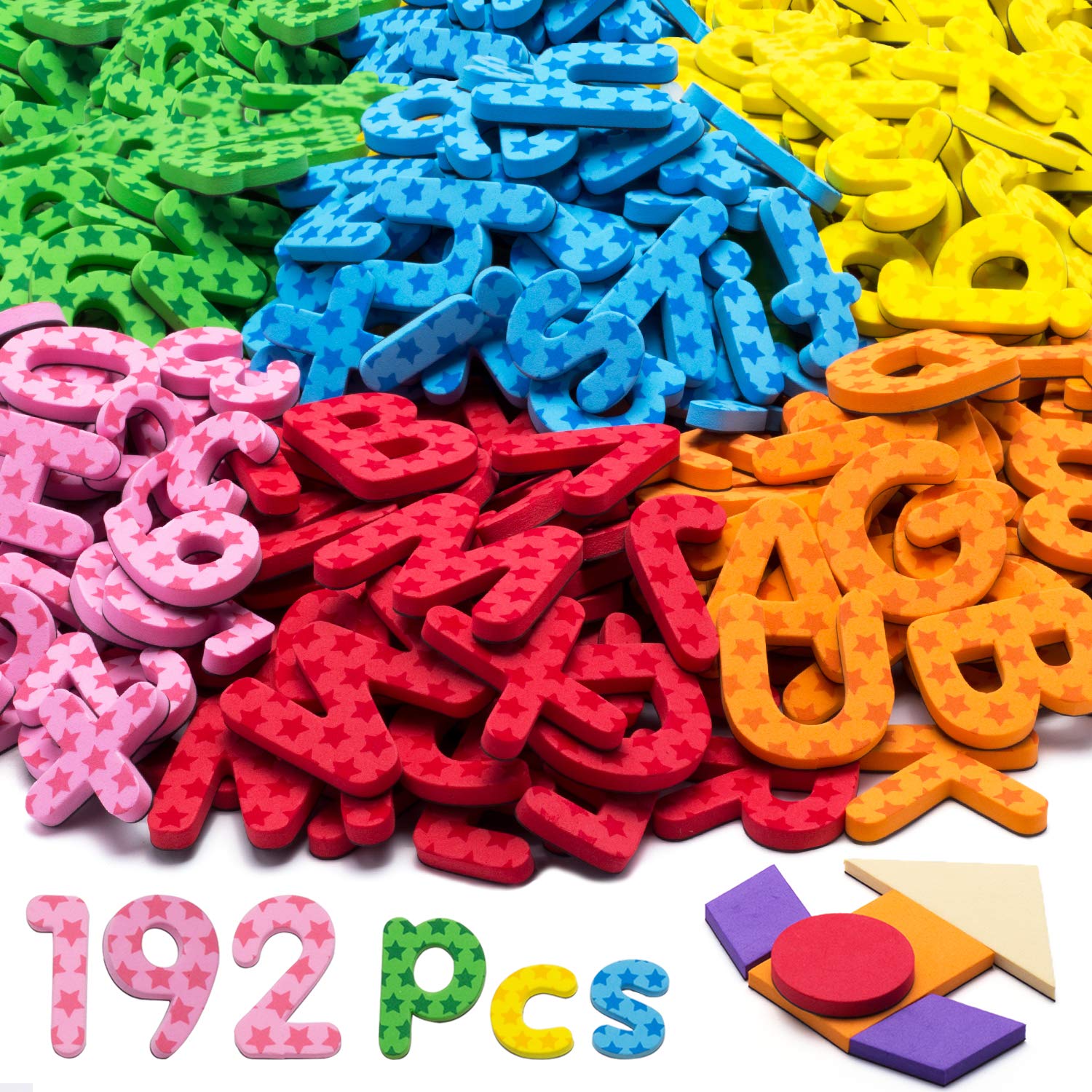Laxdacee 192pcs magnetic letters and numbers foam set on fridge for interactive learning
