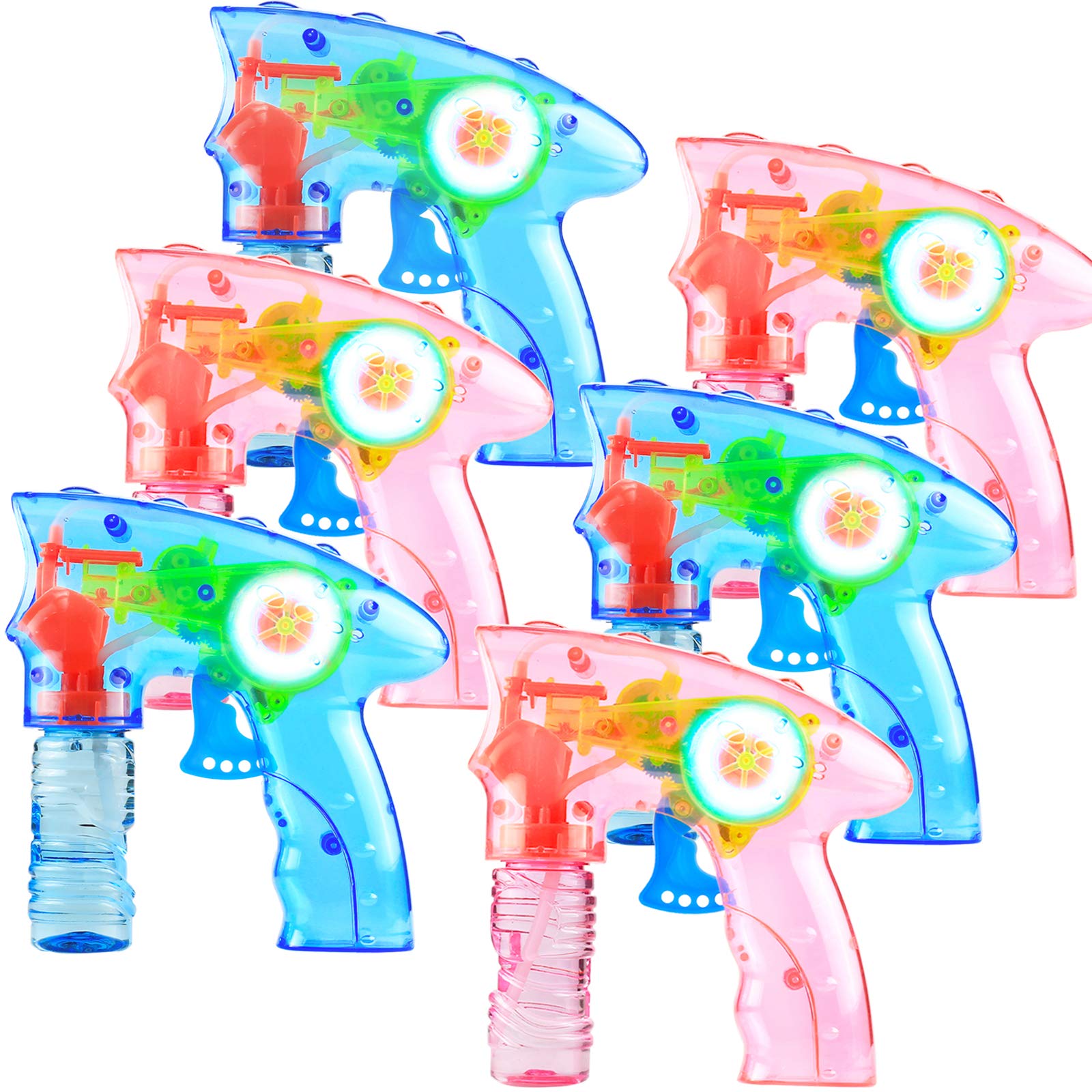Laxdacee bubble gun light-up blue pack shown for colorful outdoor bubbles