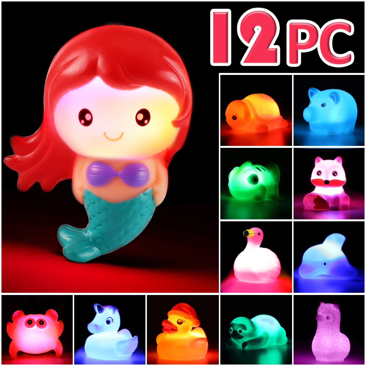 Laxdacee unicorn bath toy with glow for engaging bath time play