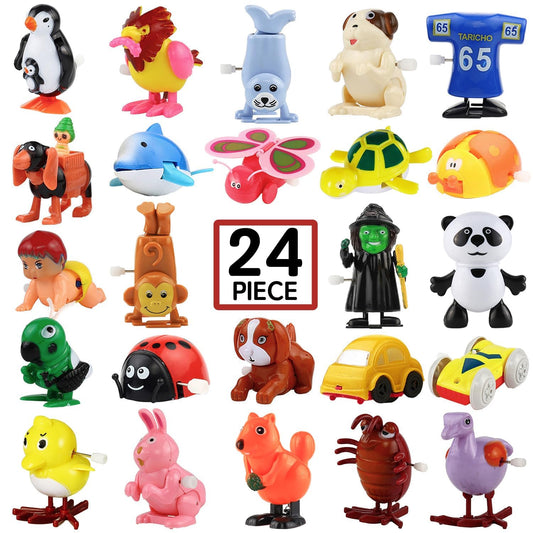 Laxdacee wind-up toys animals; party favors that promote fine motor play.