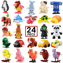 Laxdacee wind-up toys animals; party favors that promote fine motor play.