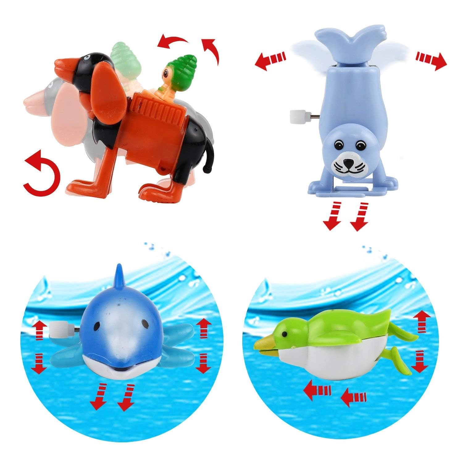 Laxdacee wind-up toys racing car sea life; dynamic action for party treats.
