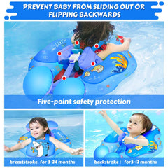 LAYCOL baby float with back airbags for secure seating