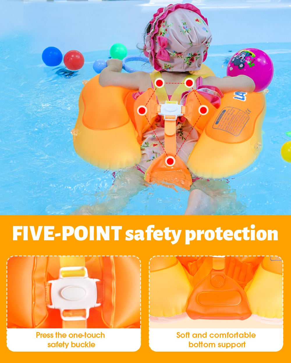 LAYCOL float offers backstroke and breaststroke modes for varied, enjoyable swimming.
