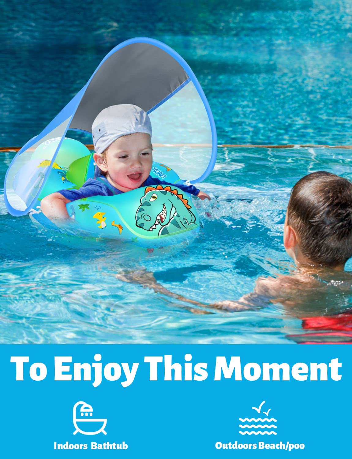 LAYCOL baby pool float folds compactly for easy storage and transport.