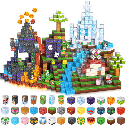 LAYVIC 200pcs magnetic blocks set for imaginative play and STEM exploration