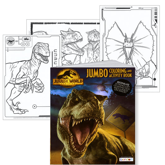 Lazy Days Jurassic World dinosaur illustrations showcase exciting scenes for coloring and learning.