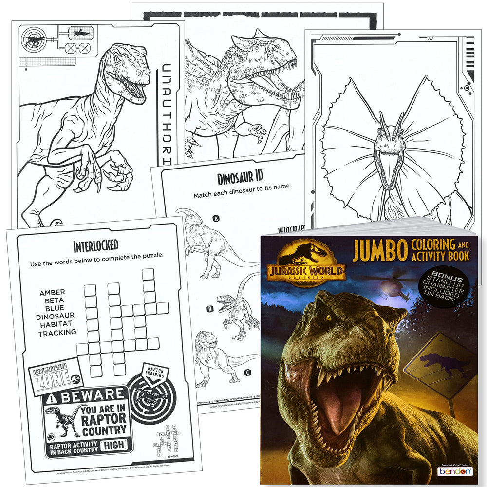 Lazy Days Jurassic World doodle spaces invite free-form creativity.