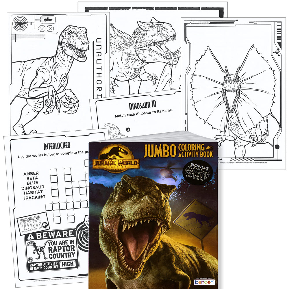 Lazy Days Jurassic World giant-format pages keep little hands engaged.