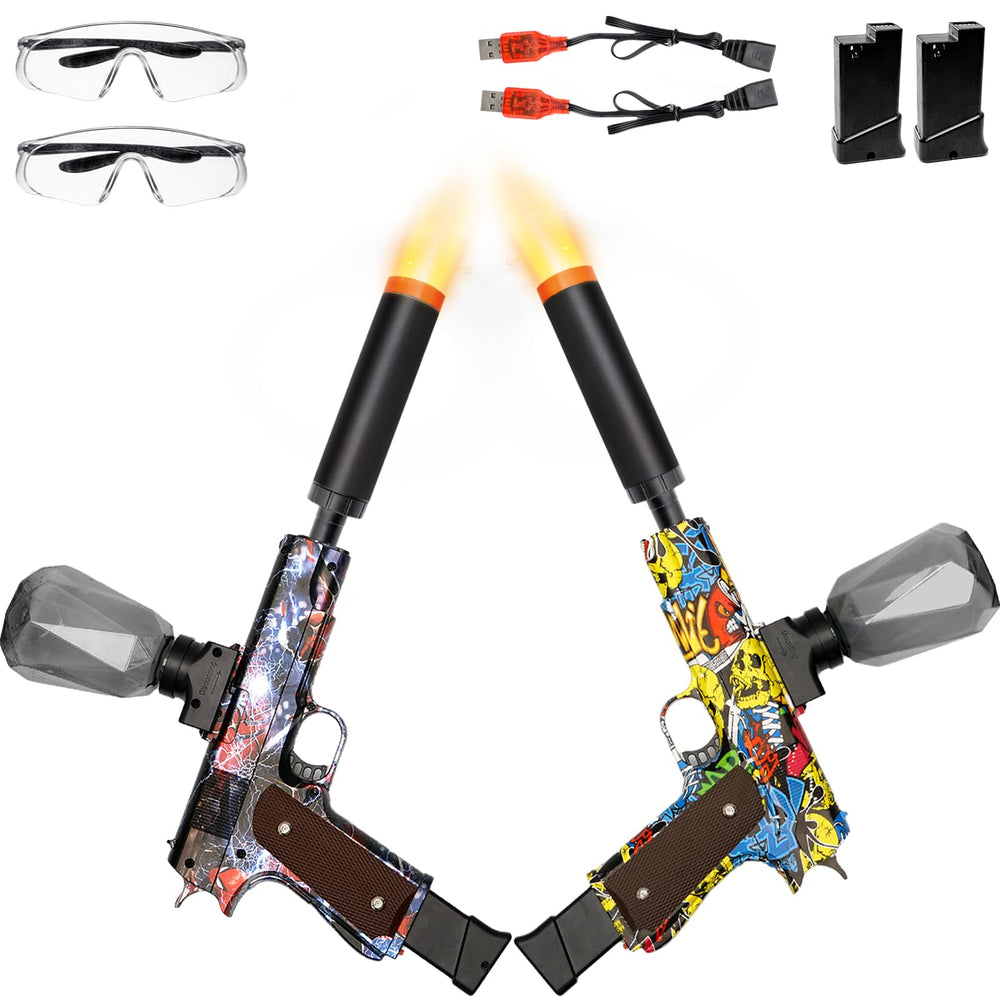 Lazzarou two-set electric blaster box packaging shows easy setup for outdoor battles.