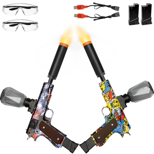 Lazzarou two-set electric blaster box packaging shows easy setup for outdoor battles.