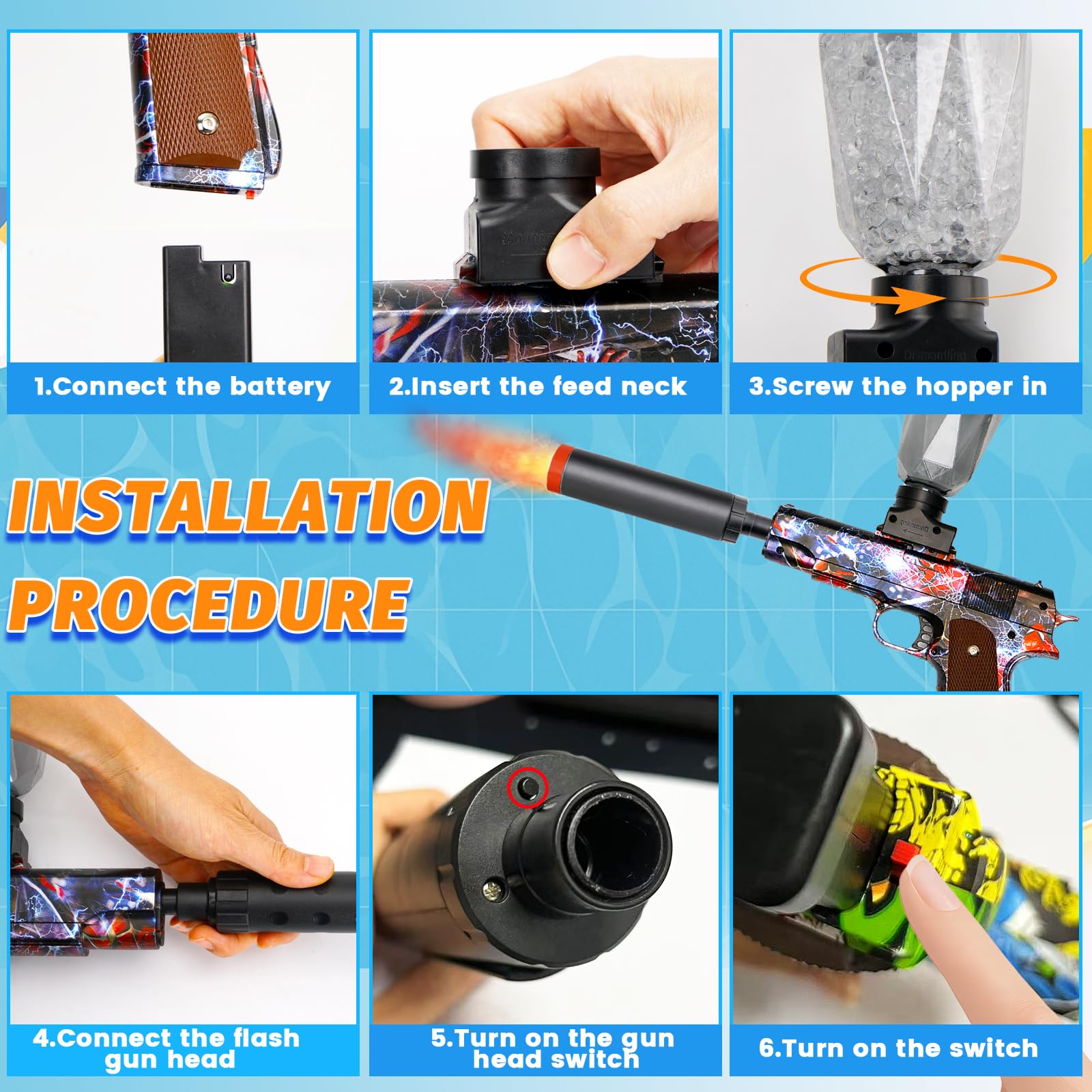 Lazzarou blaster hopper loading enables high-volume action during games.