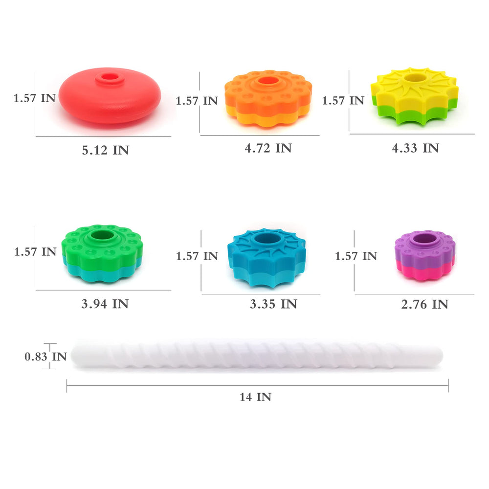 LBAIBB Rainbow Spin Tower in action with rotating turntables for sensory play