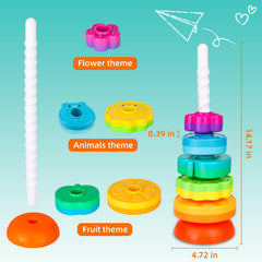 LBAIBB Spin Stack Toy rotating discs support cause-effect exploration for kids.