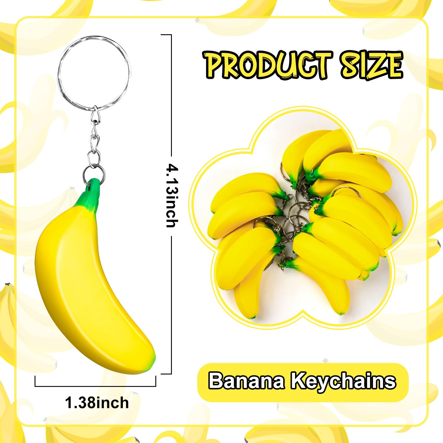 LBSXQGS 12-piece banana keychains set, versatile gift option