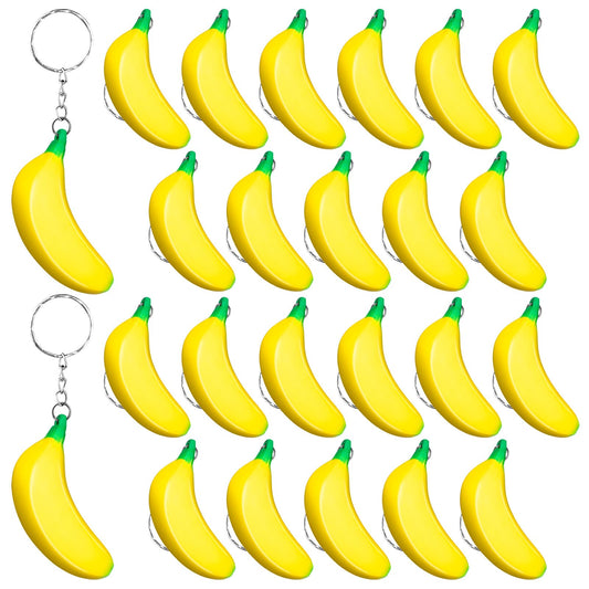 LBSXQGS banana keychain elastic rubber detail highlights durable metal tab