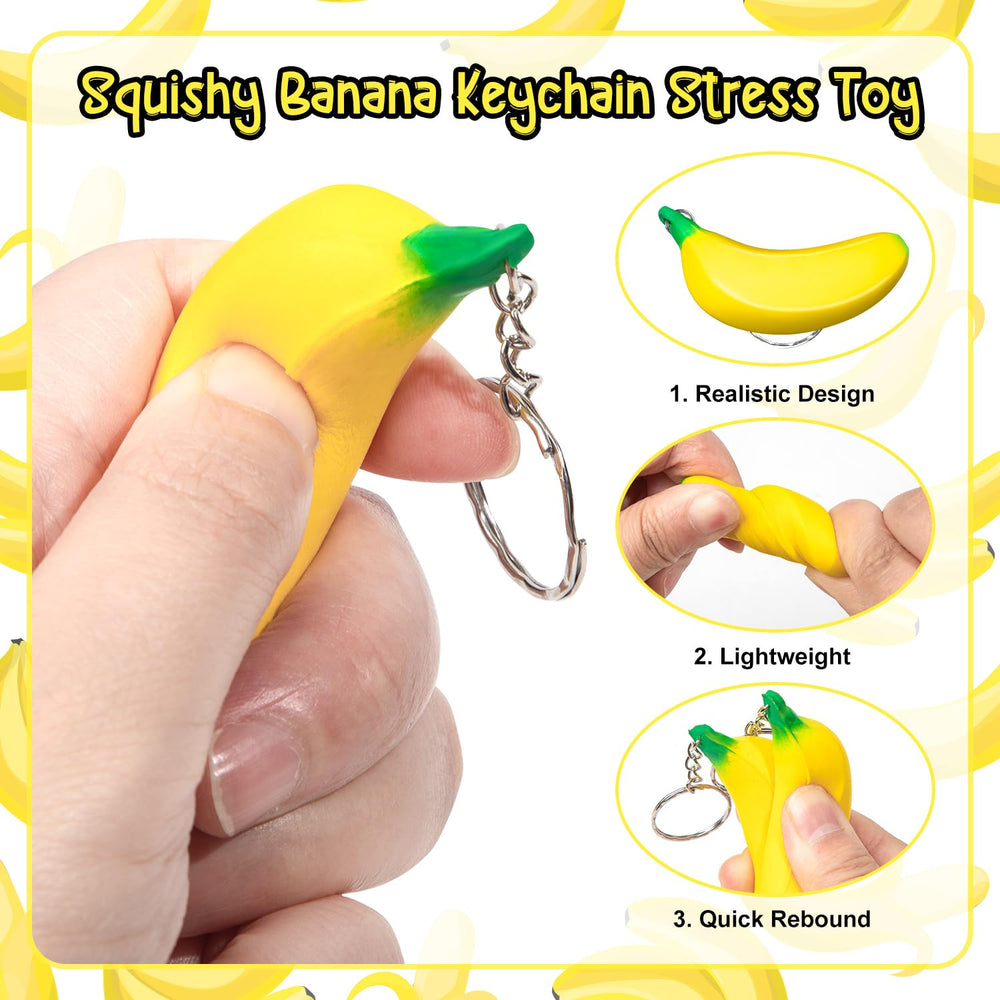 LBSXQGS banana keychain attached to a backpack for portable charm